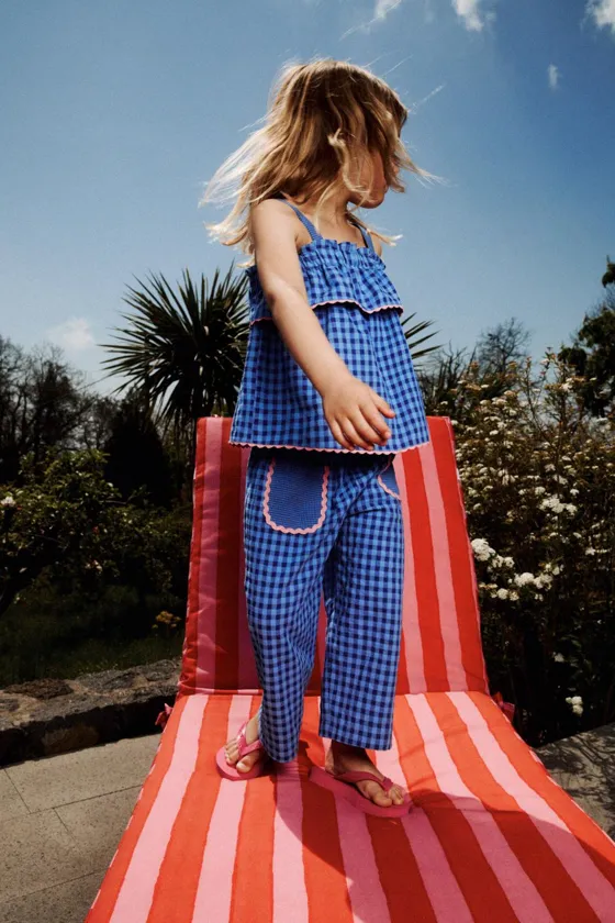 ТОП В КЛЕТКУ С ВОЛНИСТЫМИ ДЕТАЛЯМИ CASA LAWA © X ZARA KIDS