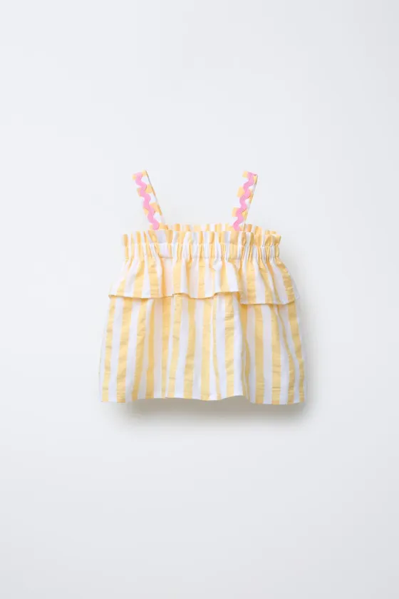 ОП В ПОЛОСКУ С ВОЛНИСТЫМИ ДЕТАЛЯМИ CASA LAWA © X ZARA KIDS