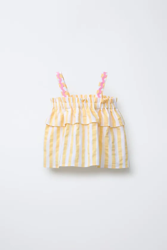 ОП В ПОЛОСКУ С ВОЛНИСТЫМИ ДЕТАЛЯМИ CASA LAWA © X ZARA KIDS