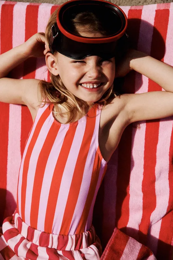 Полосатый купальник striped casa lawa © x zara kids