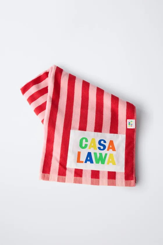 ПОЛОТЕНЦЕ В ПОЛОСКУ С ПРИНТОМ CASA LAWA © X ZARA KIDS