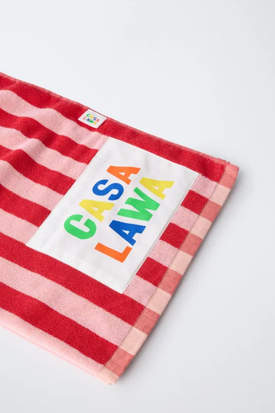 ПОЛОТЕНЦЕ В ПОЛОСКУ С ПРИНТОМ CASA LAWA © X ZARA KIDS