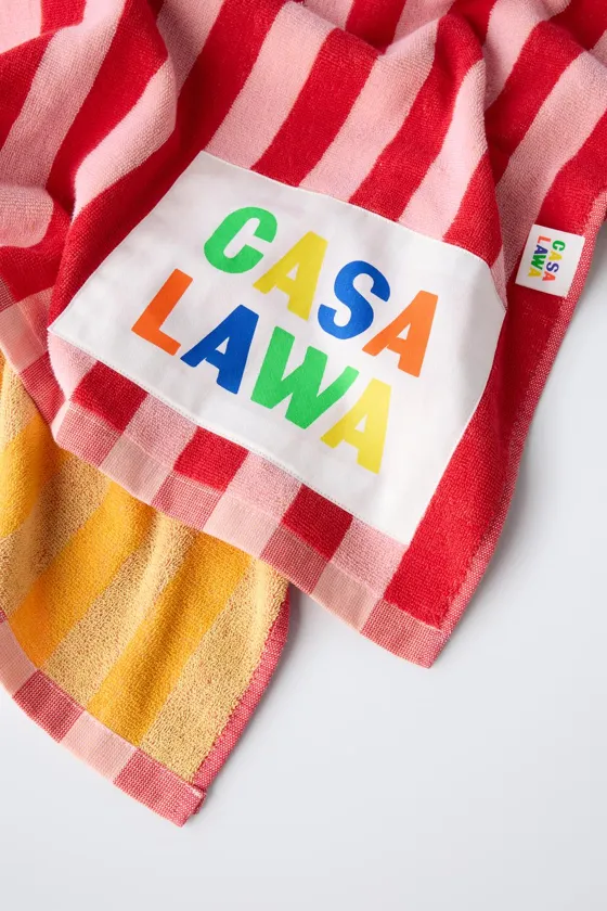 ПОЛОТЕНЦЕ В ПОЛОСКУ С ПРИНТОМ CASA LAWA © X ZARA KIDS