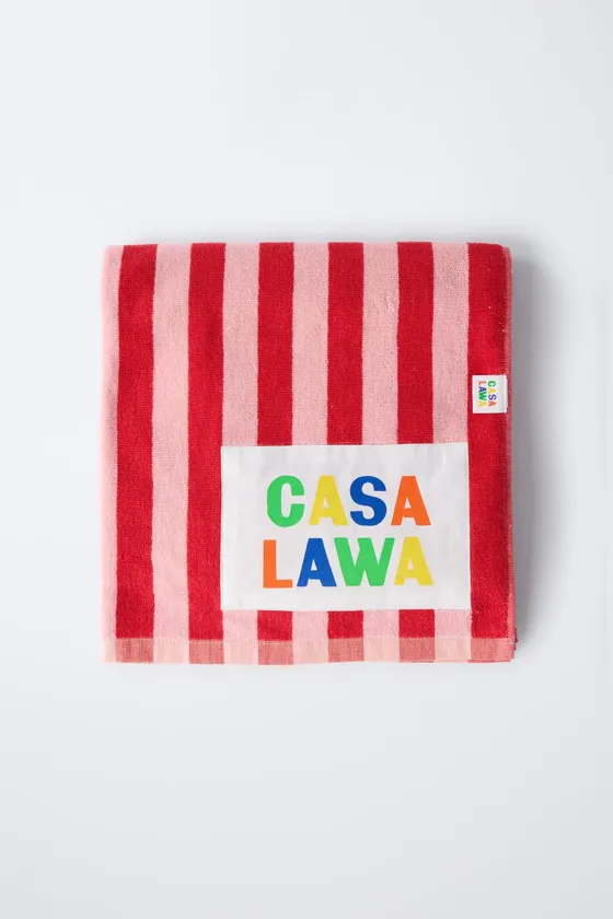 ПОЛОТЕНЦЕ В ПОЛОСКУ С ПРИНТОМ CASA LAWA © X ZARA KIDS