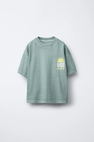 Комплект из футболки и шортов-бермудов GARMENT DYE