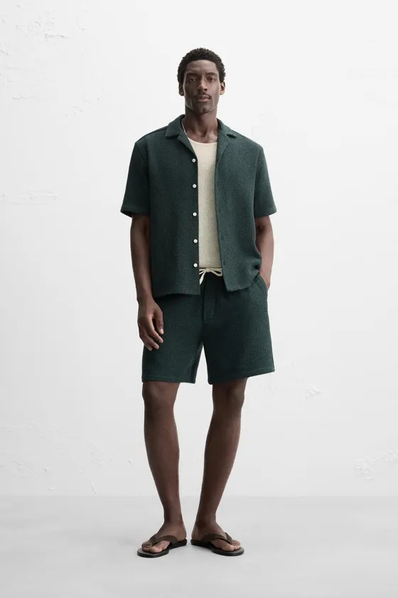 РУБАШКА RELAXED-FIT ИЗ РЕЛЬЕФНОЙ ТКАНИ