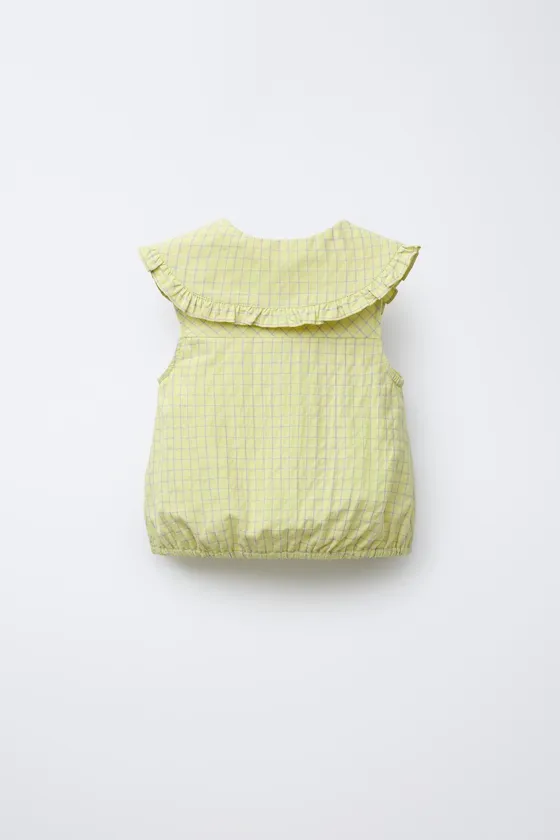 РУБАШКА В КЛЕТКУ С КРУГЛЫМ ВОРОТНИКОМ