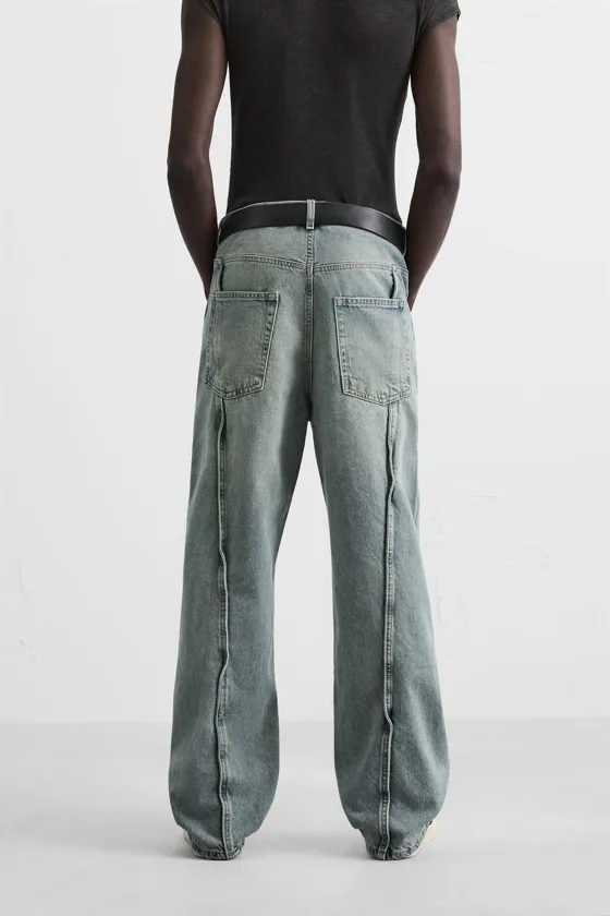 ДЖИНСЫ BAGGY FIT С ДЕКОРАТИВНОЙ СТРОЧКОЙ