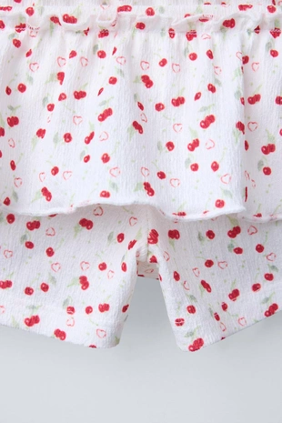 Юбка-шорты из рельефной ткани с принтом- Заказать в России