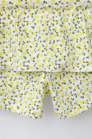 Юбка-шорты из рельефной ткани с принтом- Заказать в России