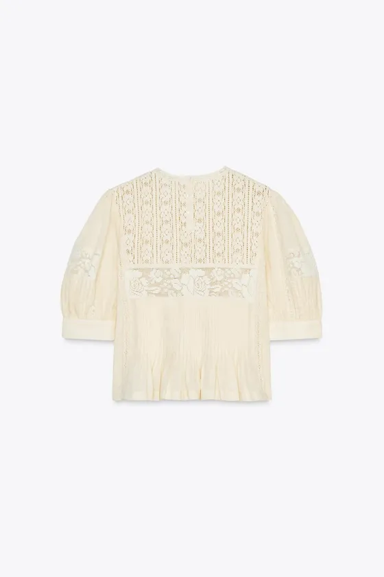 БЛУЗА С КРУЖЕВОМ — ZW COLLECTION