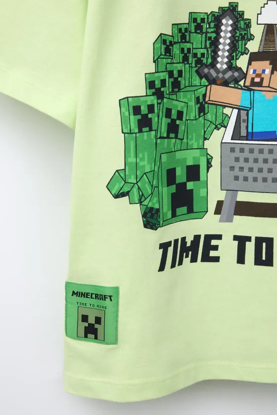Пижама с футболкой и бермудами 6-14 лет minecraft © mojang ab.