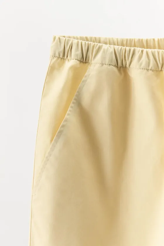 ШОРТЫ ИЗ ПОПЛИНА С ДЕКОРАТИВНОЙ СТРОЧКОЙ