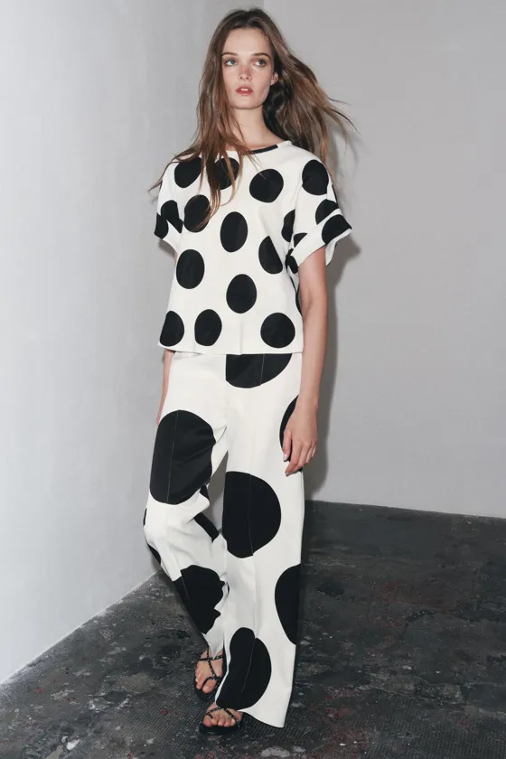 ШИРОКИЕ БРЮКИ В ГОРОШЕК — ZW COLLECTION