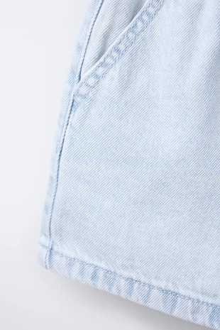 Джинсовые шорты с эластичным поясом- Заказать в России