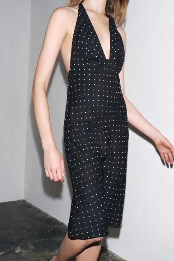 ПЛАТЬЕ В ГОРОШЕК С ГОРЛОВИНОЙ ХАЛТЕР — ZW COLLECTION