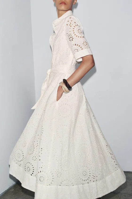 ПЛАТЬЕ-РУБАШКА С ВЫШИВКОЙ — ZW COLLECTION