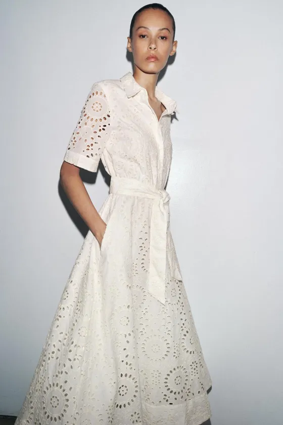 ПЛАТЬЕ-РУБАШКА С ВЫШИВКОЙ — ZW COLLECTION