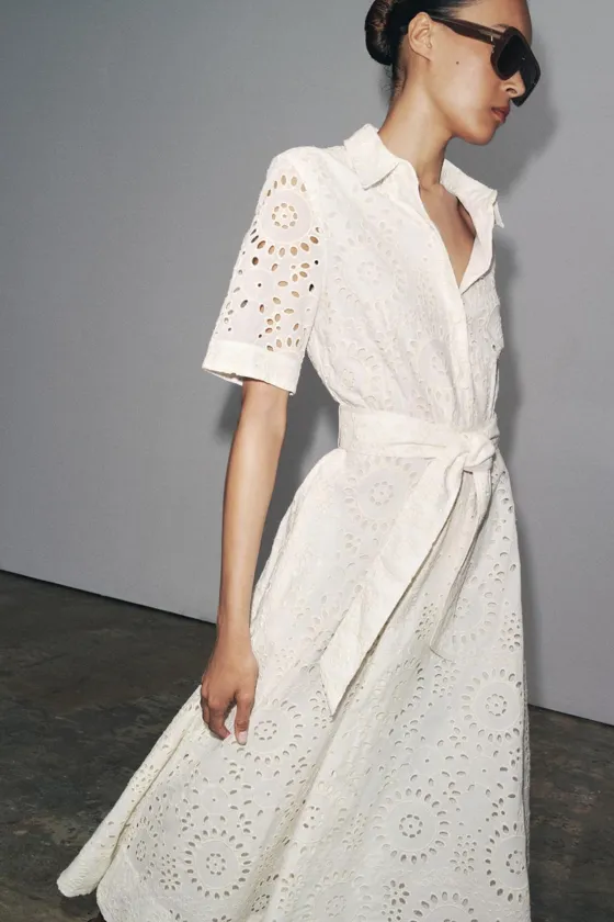 ПЛАТЬЕ-РУБАШКА С ВЫШИВКОЙ — ZW COLLECTION