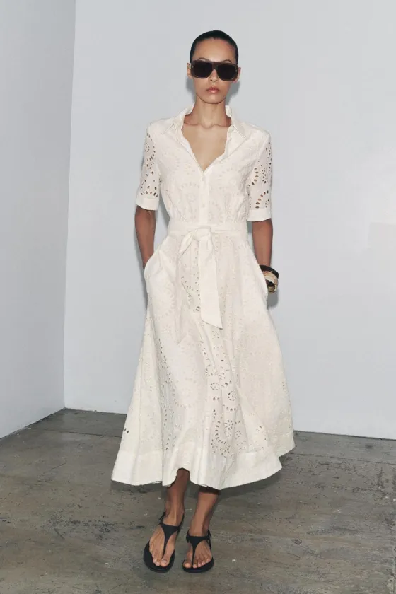 ПЛАТЬЕ-РУБАШКА С ВЫШИВКОЙ — ZW COLLECTION