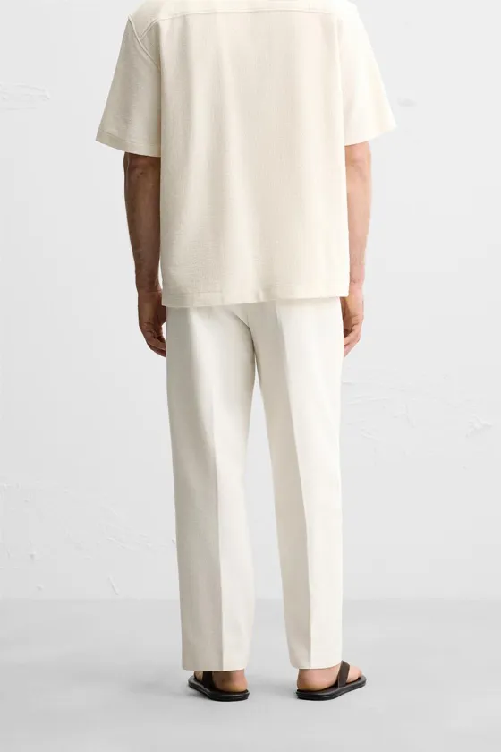 БРЮКИ REGULAR FIT ИЗ РЕЛЬЕФНОЙ ТКАНИ
