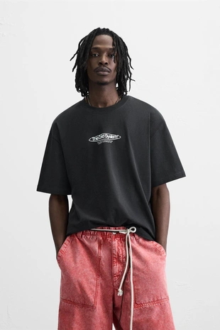 Футболка с контрастным принтом- Заказать в России