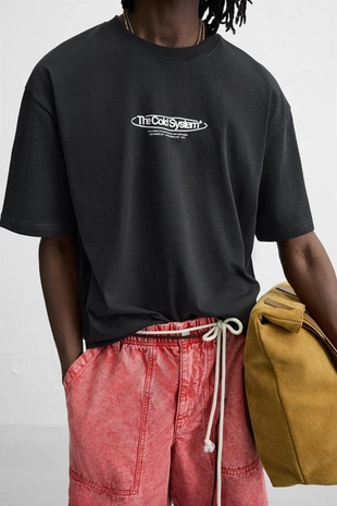 Футболка с контрастным принтом- Заказать в России