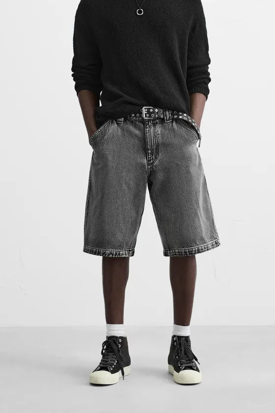 ДЖИНСОВЫЕ ШОРТЫ BAGGY FIT С ЭФФЕКТОМ ПОТЕРТОСТИ