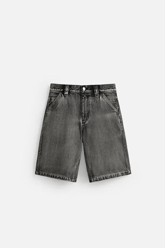 ДЖИНСОВЫЕ ШОРТЫ BAGGY FIT С ЭФФЕКТОМ ПОТЕРТОСТИ