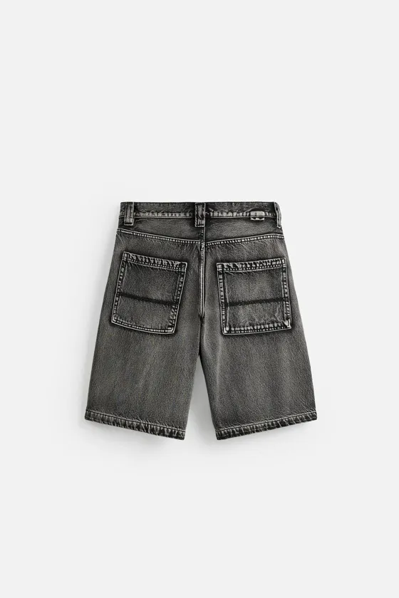 ДЖИНСОВЫЕ ШОРТЫ BAGGY FIT С ЭФФЕКТОМ ПОТЕРТОСТИ