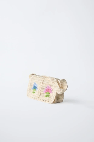 Купить Zara Сумка из кружева кроше с цветком