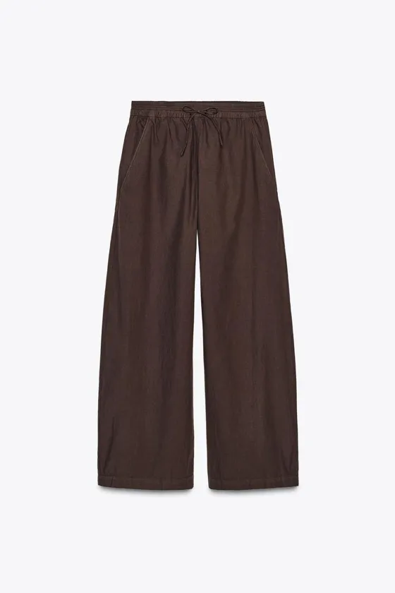 БРЮКИ WIDE-LEG ИЗ ПОПЛИНА — ZW COLLECTION