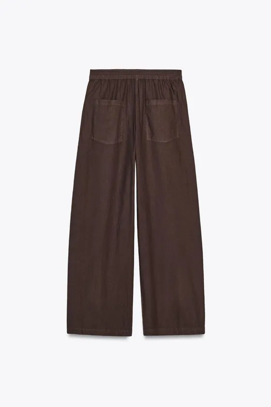 БРЮКИ WIDE-LEG ИЗ ПОПЛИНА — ZW COLLECTION