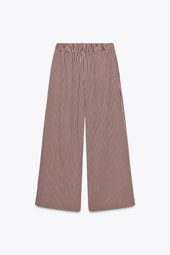 БРЮКИ СВОБОДНОГО КРОЯ В ПОЛОСКУ — ZW COLLECTION