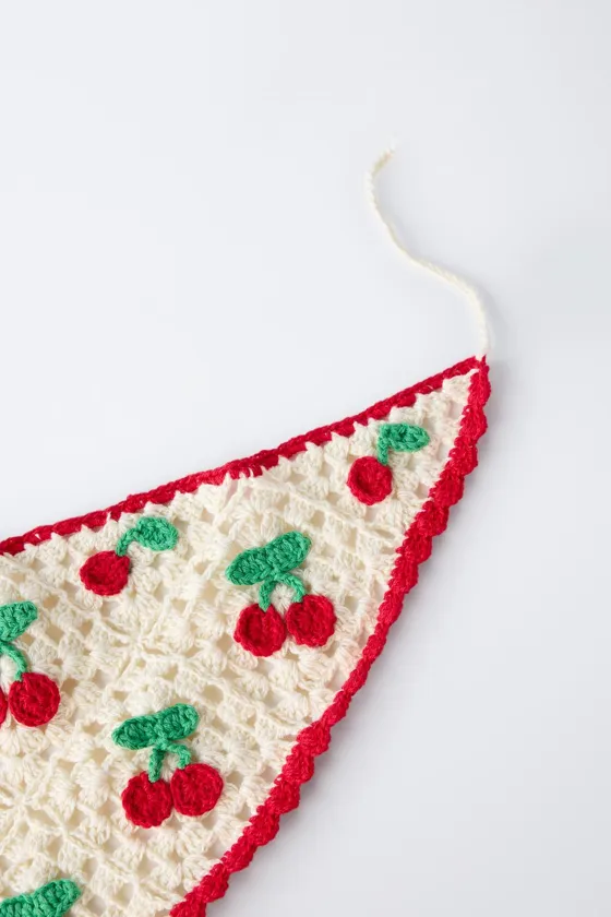 Вязанный повязка для волос cherry crochet