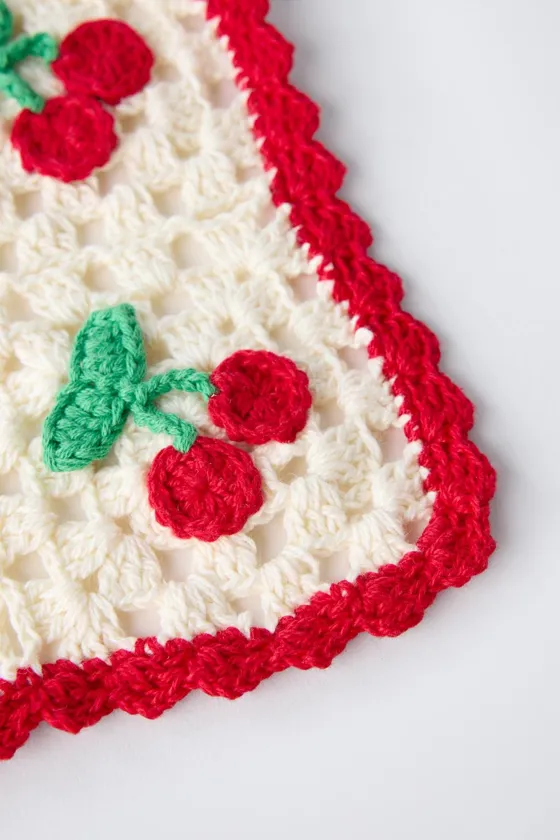 Вязанный повязка для волос cherry crochet