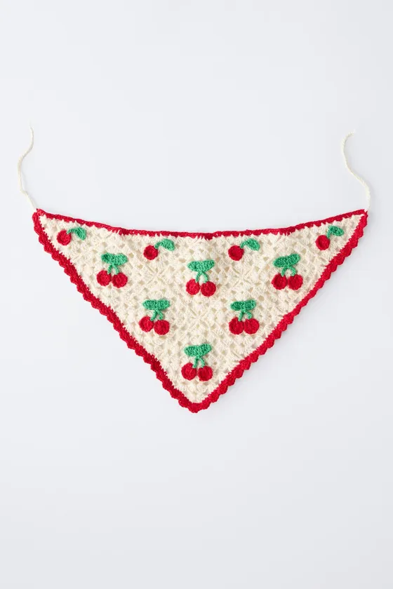 Вязанный повязка для волос cherry crochet
