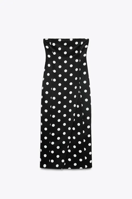ПЛАТЬЕ В ГОРОШЕК БЕЗ БРЕТЕЛЕЙ — ZW COLLECTION