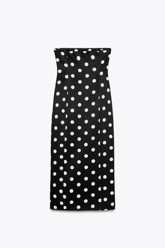 ПЛАТЬЕ В ГОРОШЕК БЕЗ БРЕТЕЛЕЙ — ZW COLLECTION
