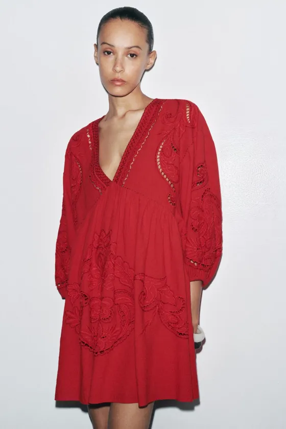КОРОТКОЕ ПЛАТЬЕ С ВЫШИВКОЙ — ZW COLLECTION