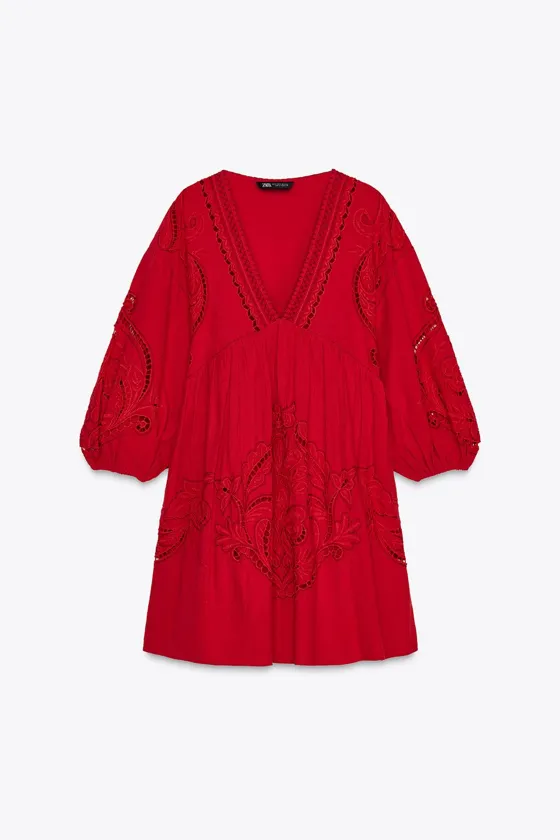 КОРОТКОЕ ПЛАТЬЕ С ВЫШИВКОЙ — ZW COLLECTION