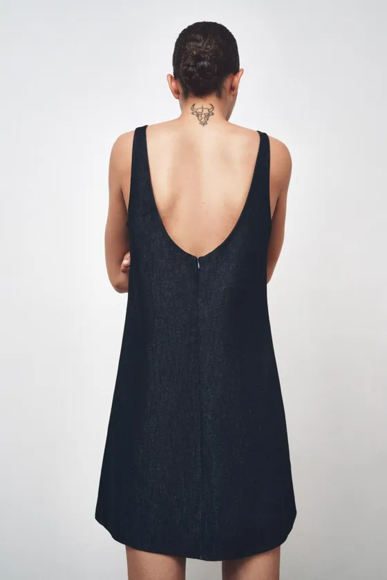 КОРОТКОЕ ДЖИНСОВОЕ ПЛАТЬЕ — ZW COLLECTION
