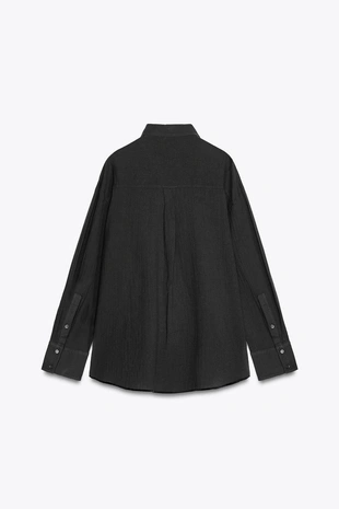 Рубашка оверсайз из шифона- Заказать в России