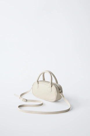 Ecru White | 1175/630/002 - Zara Сумка-боулинг формата мини