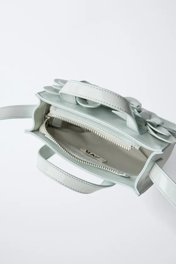 СУМКА С ПЛЕЧЕВЫМ РЕМНЕМ И ЦВЕТОЧНЫМИ ДЕТАЛЯМИ 3D