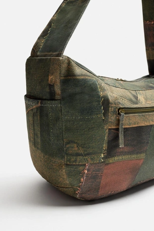 Джинсовая сумка с принтом- Заказать в России