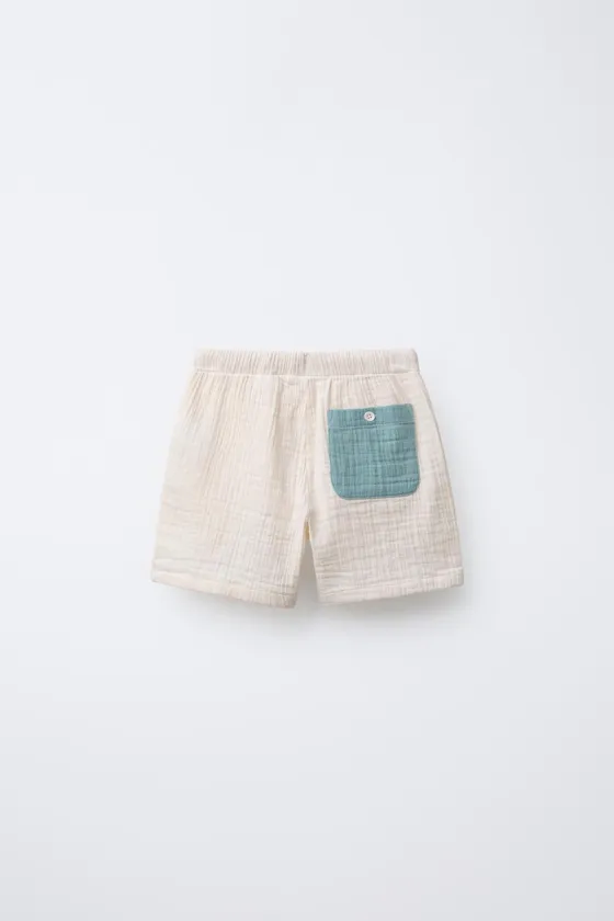 РАЗНОЦВЕТНЫЕ ШОРТЫ ИЗ РЕЛЬЕФНОЙ ТКАНИ