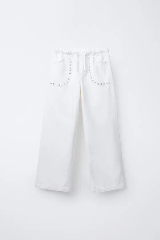 ДЖИНСЫ WIDE LEG С ЗАКЛЕПКАМИ