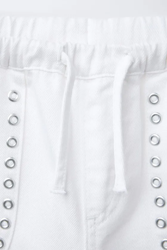 ДЖИНСЫ WIDE LEG С ЗАКЛЕПКАМИ