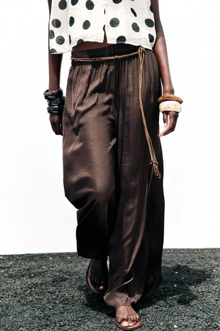 Купить Zara Широкие брюки из струящейся ткани